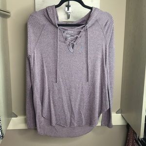 Long sleeve plush shirt with hood